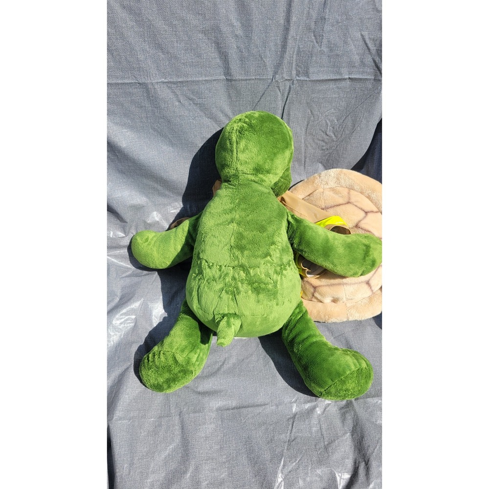 Build A Bear Trekkin Turtle Retired Plush with Firefighter Outfit Shell Backpack - Picture 6 of 6
